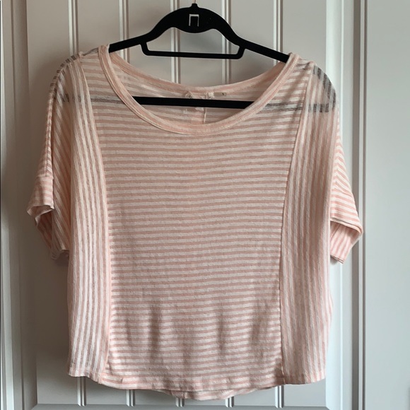 Peach and cream striped crop top - Picture 3 of 6